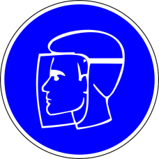 Знак M08 Работать в защитном щитке