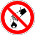 Знак P04 Запрещается тушить водой